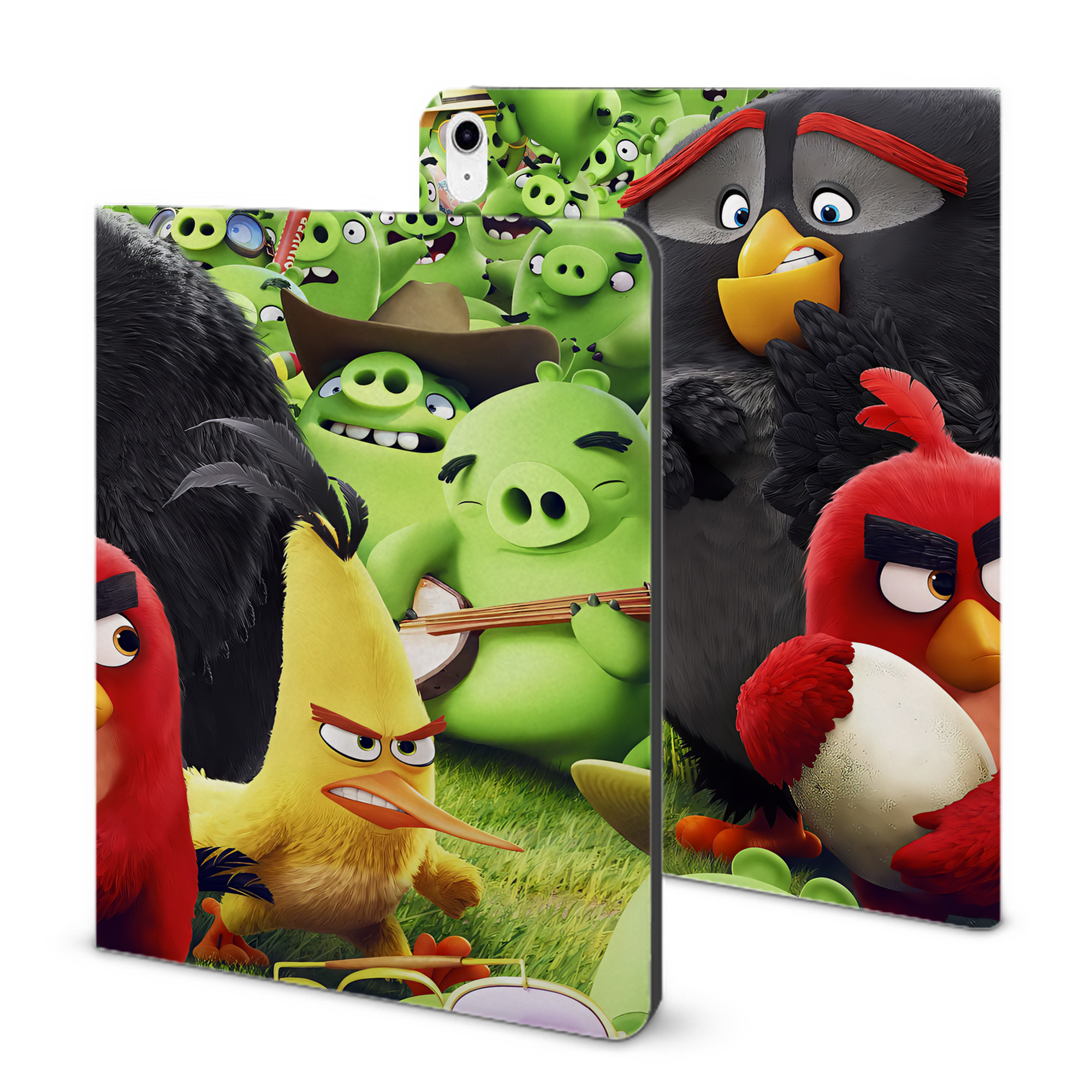 （画像用） Angry Birds アングリーバード IPad ケース ブック型 PUレザー TPU 耐衝撃 軽量 薄型 ペン収納なし 全面保護 IPad 各モデル対応